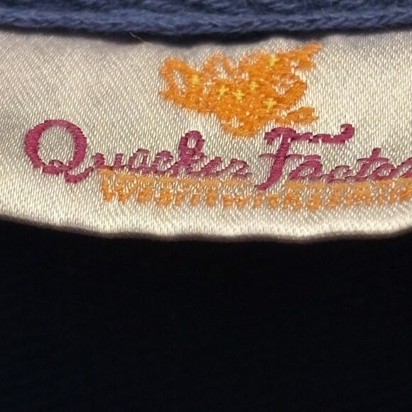 Quacker Factory Womens XL Studded Velour Zip-Up Vest Pockets Relaxed Fit Blue - Picture 8 of 12